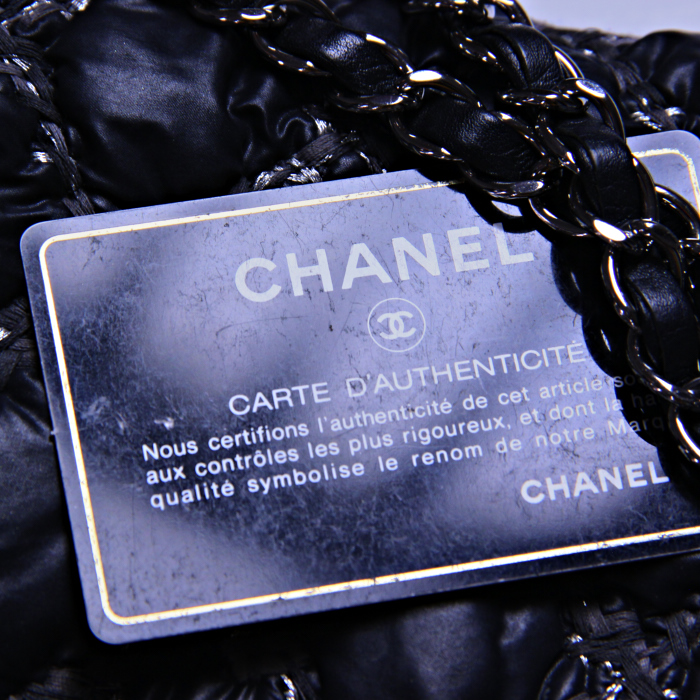 Chanel Timeless in grey quilted canvas - Detail D4