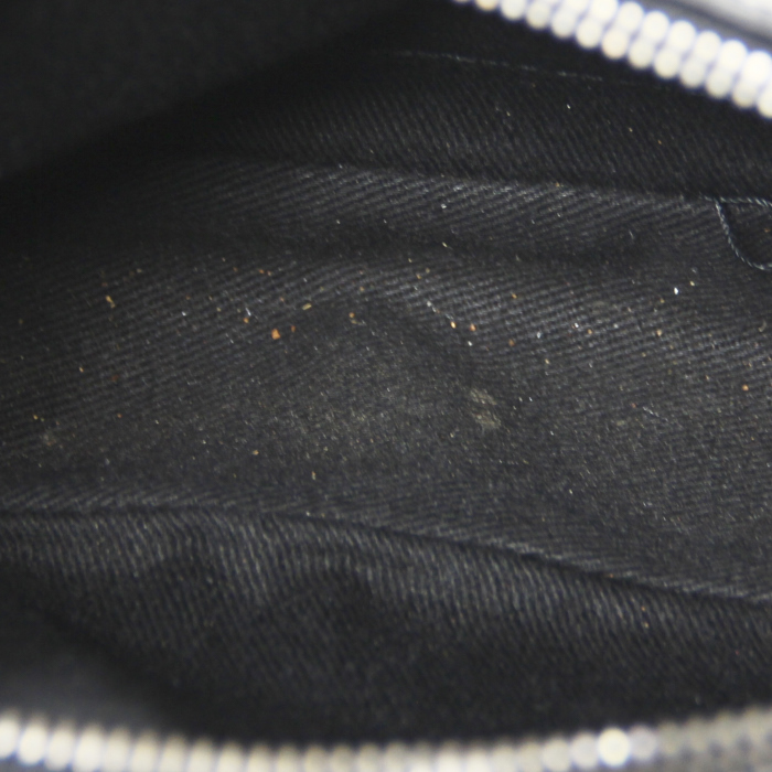 Sac en toile monogram grise et cuir noir - Detail D2