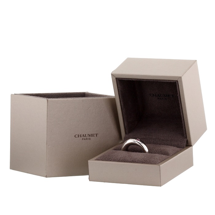 Chaumet white gold and pink sapphire heart ring - Detail D1