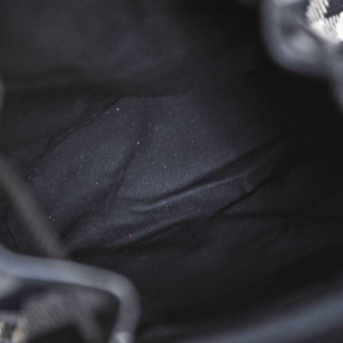 Mochila en lana haymarket y cuero negro - Detail D3