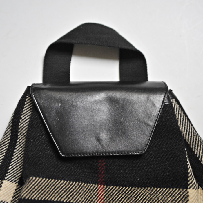 Backpack in harmarket whool and black leather - Detail D5