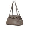 Shopping bag in brown grained leather - 00pp thumbnail