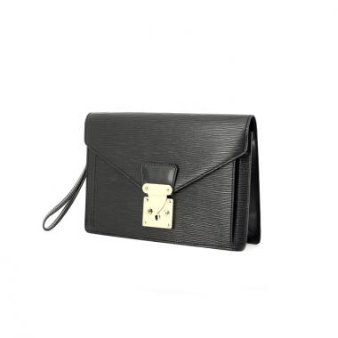 Louis Vuitton clutch bag in black epi leather