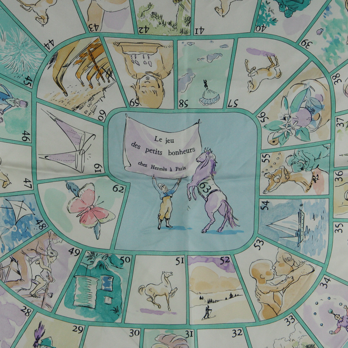 Hermès Carre Hermes - Scarf scarf in light blue twill silk - Detail D1