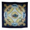 Hermès Carre Hermes - Scarf scarf in black and beige twill silk - 00pp thumbnail