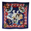 Hermès scarf in blue and red twill silk "Feria de Sevilla" - 00pp thumbnail