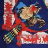 Pañoleta cuadrada Carre Hermes en sarga de seda roja y azul - Detail D3 thumbnail
