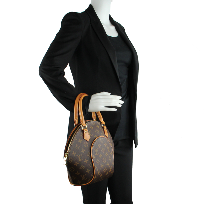 Louis Vuitton Ellipse small model in monogram canvas and natural leather - Detail D1