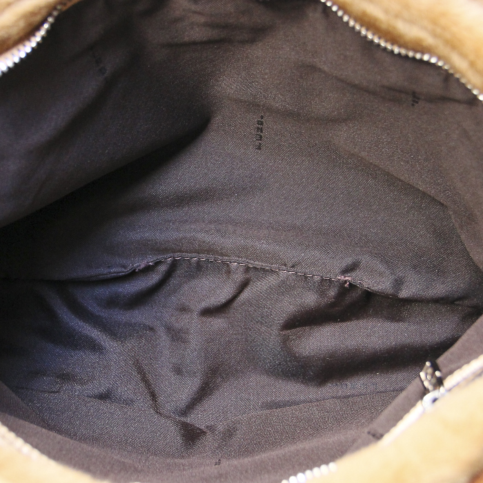 Sac à main en imitation fourrure beige - Detail D2