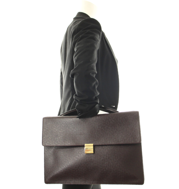 Borsa portadocumenti in pelle viola - Detail D1