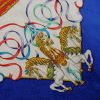 Foulard Hermes Carre Luna Park in twill di seta blu rossa e bianca con motivo equestre - Detail D3 thumbnail