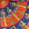 Foulard quadrato Hermès Carre Hermes - Scarf in twill di seta rossa e blu con motivo - Detail D2 thumbnail