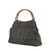 Chanel Petit Shopping Handbag in grey denim canvas - 00pp thumbnail