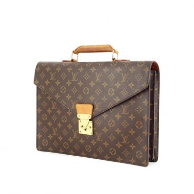 Louis Vuitton porte-documents en toile monogram et cuir naturel