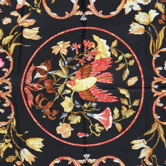 Hermès scarf in black twill silk "Pierres d'Orient et d'Occident"  - Detail D1