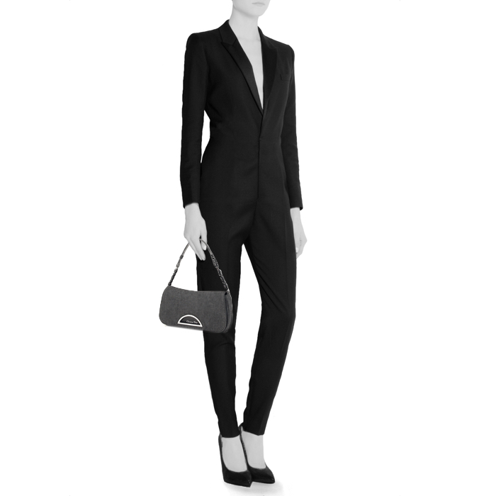 Dior Malice in blue denim canvas and black leather - Detail D1