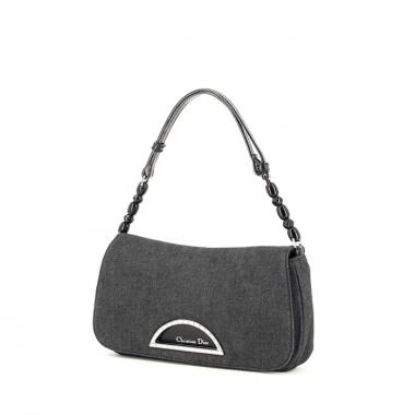 Dior Malice en toile denim bleue et cuir noir