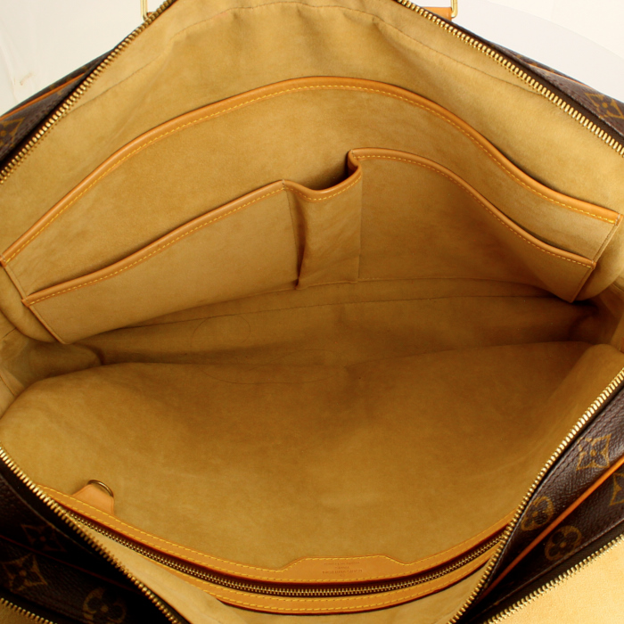 Briefcase in monogram canvas and natural leather - Detail D2
