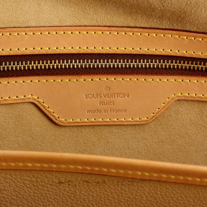 Briefcase in monogram canvas and natural leather - Detail D4