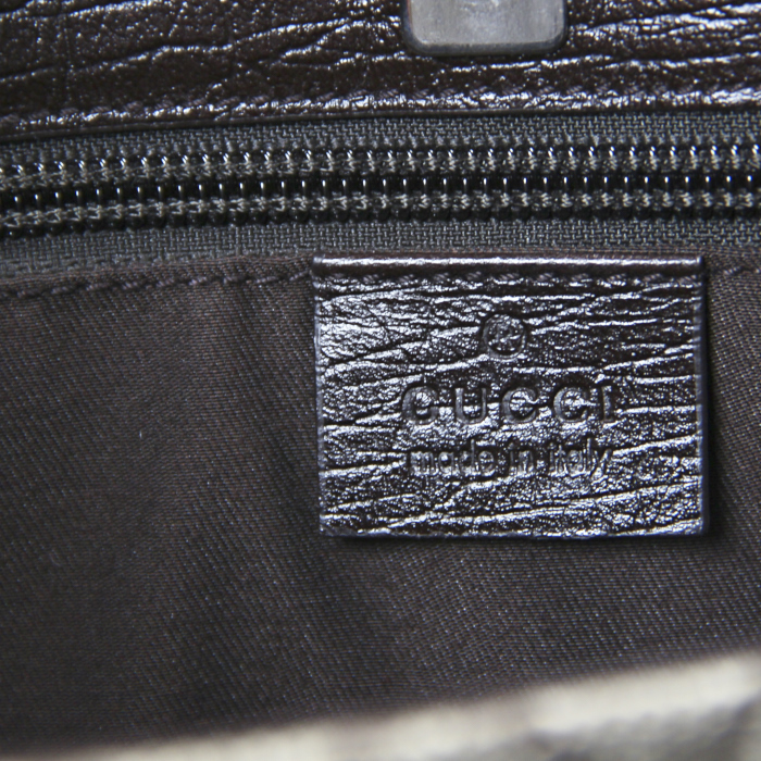 Gucci cabas en toile monogram et cuir marron - Detail D4