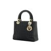 Dior Lady Dior small model in black canvas - 00pp thumbnail