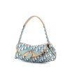 Handbag in blue monogram canvas and natural leather - 00pp thumbnail