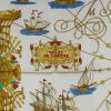 Hermes Carre Hermes scarf in blue, white and yellow twill silk - Detail D1 thumbnail