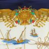 Hermes Carre Hermes scarf in blue, white and yellow twill silk - Detail D2 thumbnail