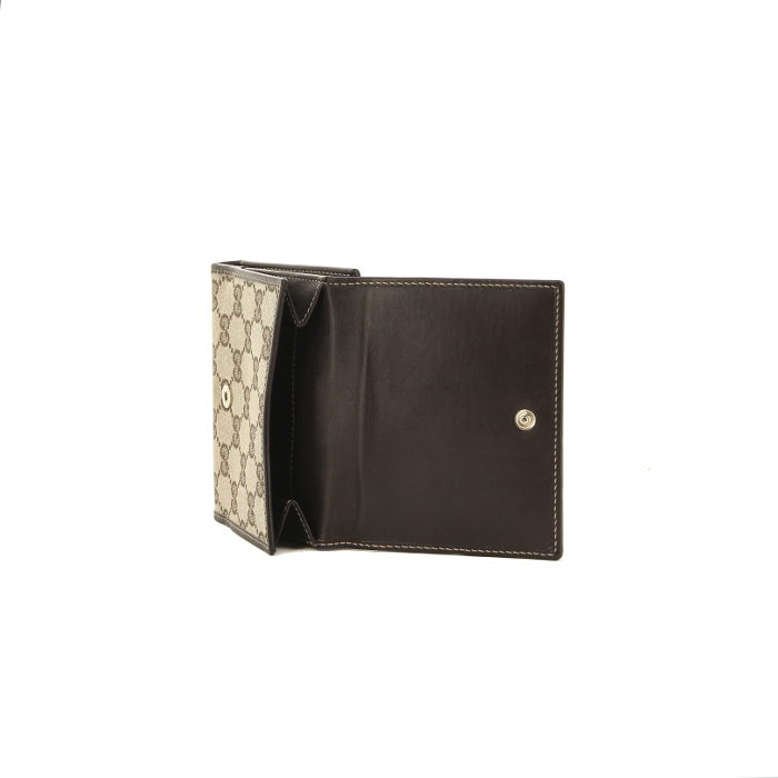 Louis Vuitton wallet in monogram canvas and brown leather - Detail D2