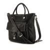 Shoulder bag in black grained leather - 00pp thumbnail