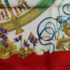 Hermes Carre Hermes scarf in yellow, red and white twill silk - Detail D2 thumbnail