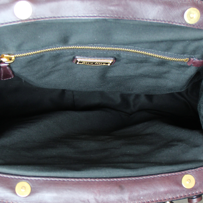 Miu Miu shopping bag in purple leather - Detail D2