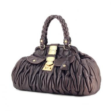 Miu Miu shopping bag in purple leather