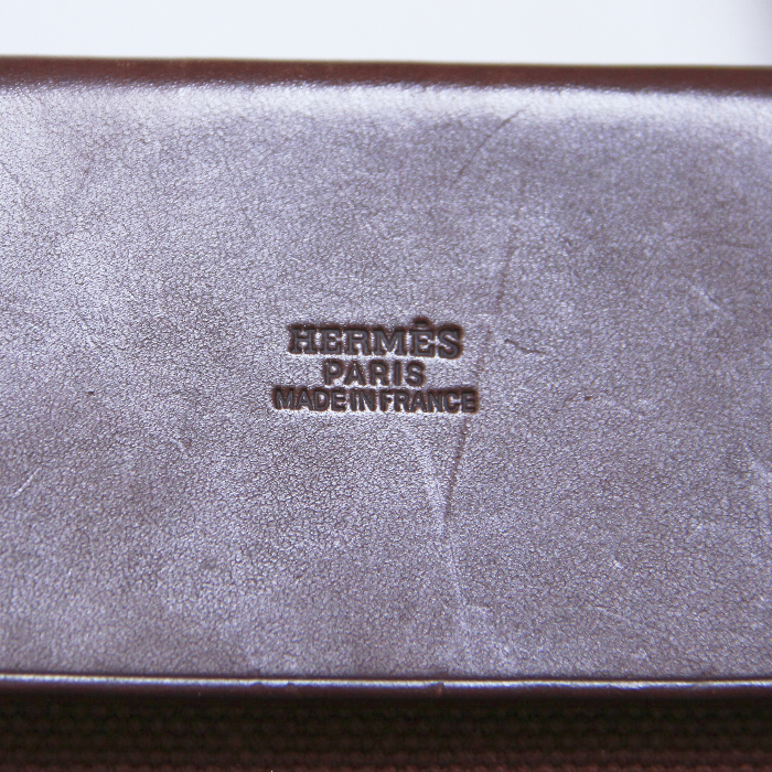 Shopping bag Herbag in tela marrone e pelle marrone - Detail D4