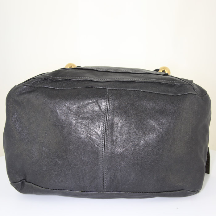 Sac Chloé Bryoni porté épaule ou main en cuir noir - Detail D4