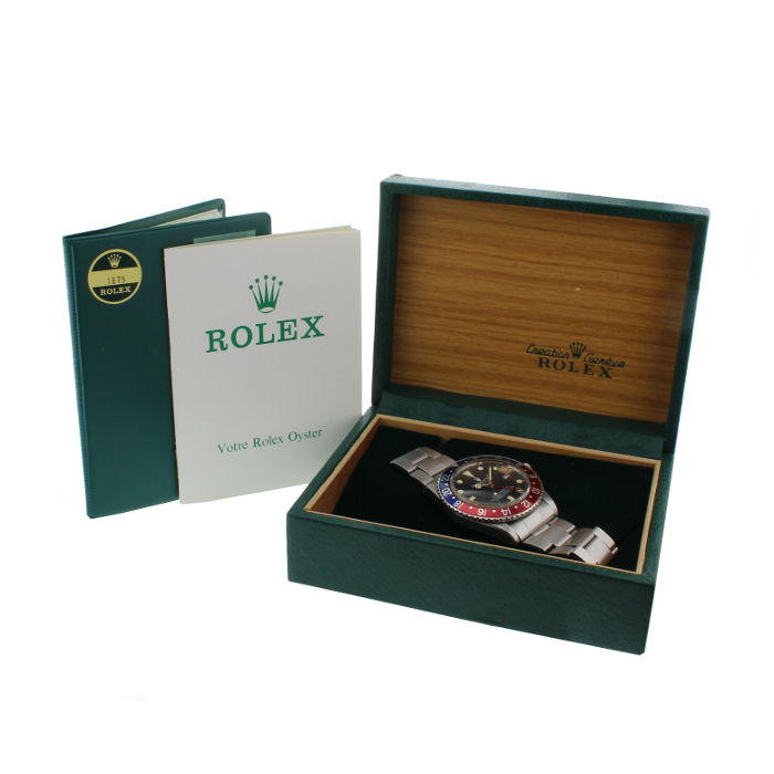 Montre Rolex GMT Master en acier avec lunette bicolore Réf : 1675 Vers 1970 - Detail D1