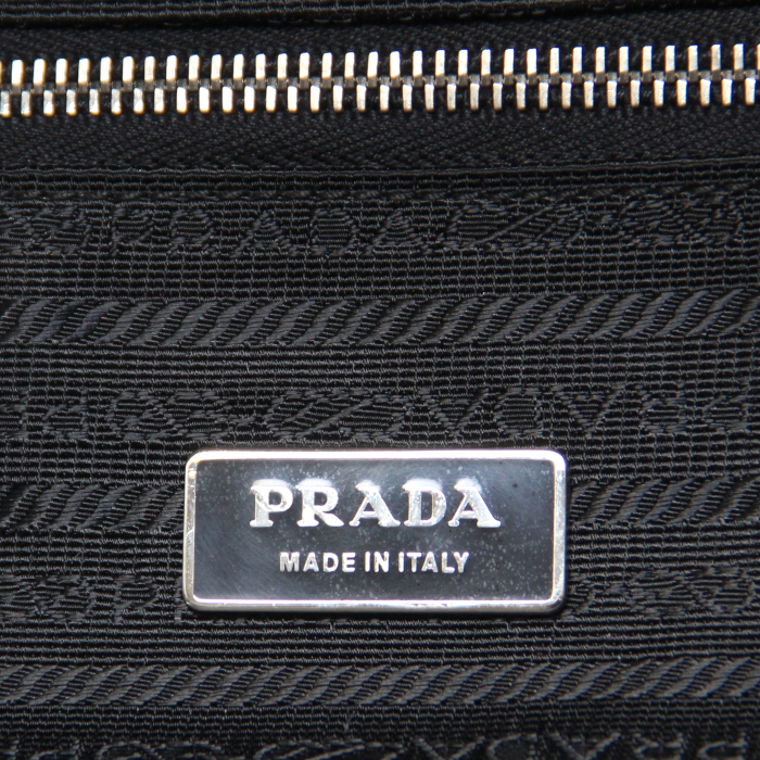 Prada Sac de voyage 60 cm en toile et cuir noir - Detail D3