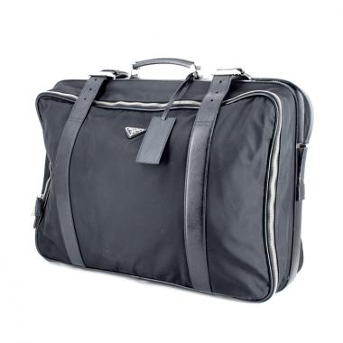 Prada travel bag 60 cm in black canvas and leather