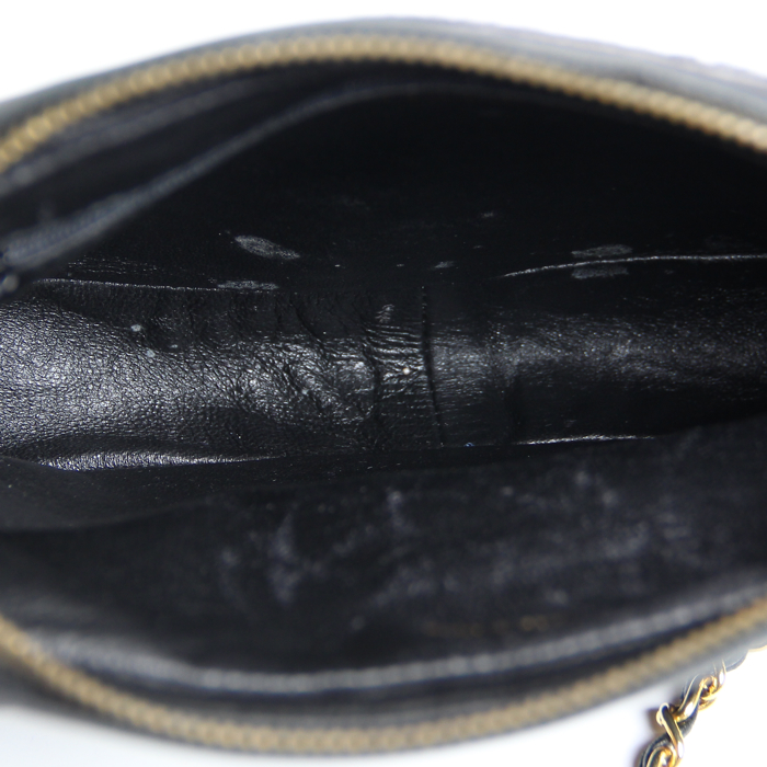 Camera handbag in black leather and foal - Detail D4