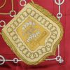 Pañoleta cuadrada Hermes Carre Hermes en sarga de seda color burdeos, dorada y blanca - Detail D1 thumbnail