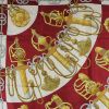 Hermes Carre Hermes carré scarf in burgundy, gold and white twill silk - Detail D2 thumbnail
