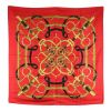 Hermes Carre Hermes scarf in red, black and yellow twill silk - 00pp thumbnail