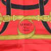 Hermes Carre Hermes scarf in red, black and yellow twill silk - Detail D2 thumbnail
