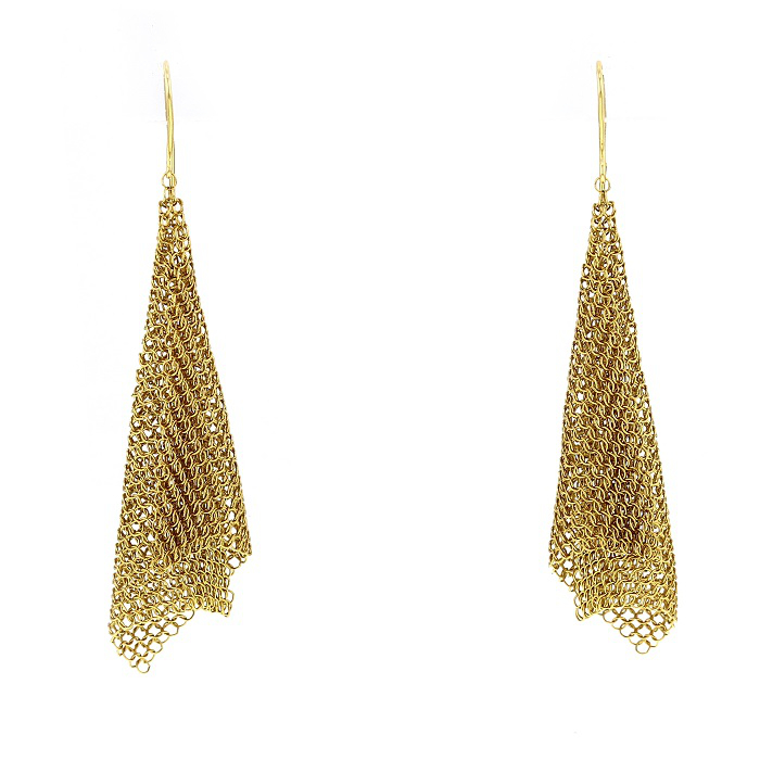 Tiffany & Co paire de boucles d'oreilles draperie en or jaune - Detail D1