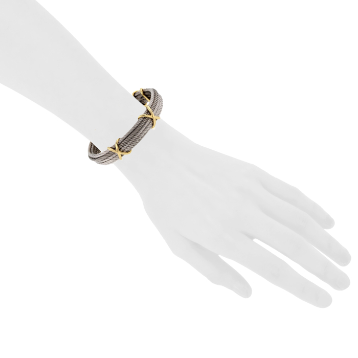 Fred bracelet Force 10 en acier et or jaune - Detail D1