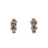 Fred pair of earclips Force 10 in steel and yellow gold - 00pp thumbnail