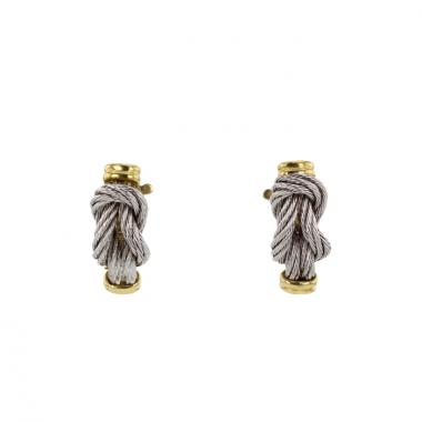 Fred pendientes Force 10 en acero y oro amarillo