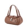 Handbag in taupe quilted grained leather - 00pp thumbnail