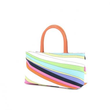 Emilio Pucci sac en toile multicolore et cuir orange