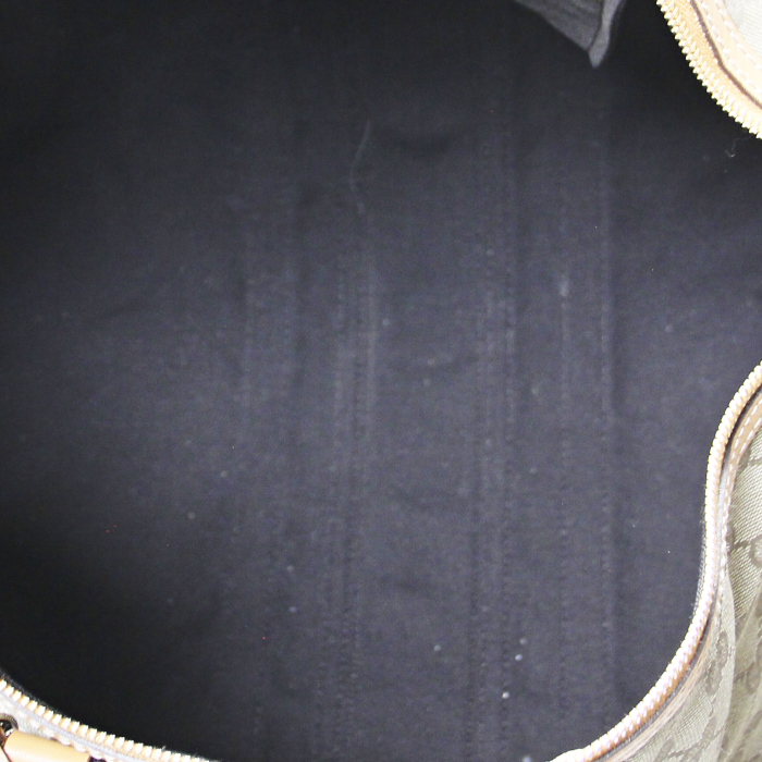 Gucci de voyage en toile monogram vert et cuir marron - Detail D3